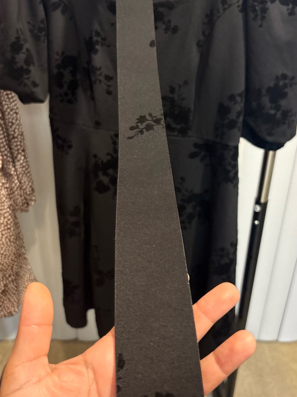 City Chic Black Flocked Floral Midi Dress - Picture 3 of 10